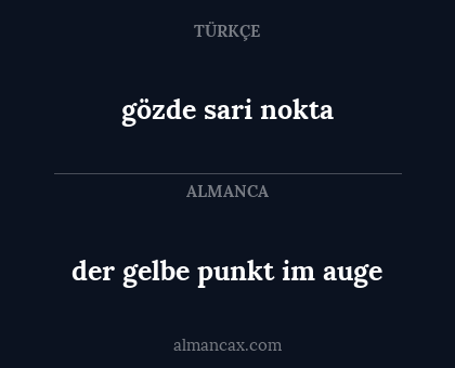 der gelbe punkt im auge - gözde sari nokta