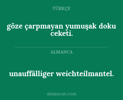 unauffälliger weichteilmantel. - göze çarpmayan yumuşak doku ceketi.