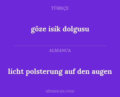 göze isik dolgusu - licht polsterung auf den augen