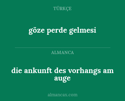 die ankunft des vorhangs am auge - göze perde gelmesi