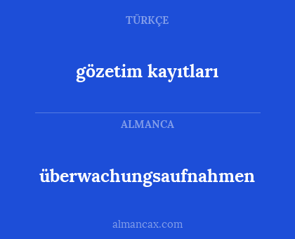 überwachungsaufnahmen - gözetim kayıtları