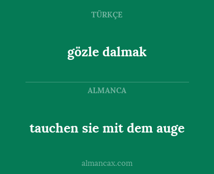 tauchen sie mit dem auge - gözle dalmak