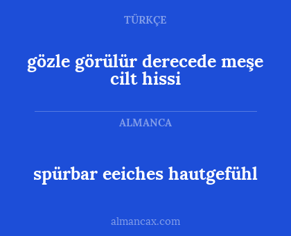 gözle görülür derecede meşe cilt hissi - spürbar eeiches hautgefühl