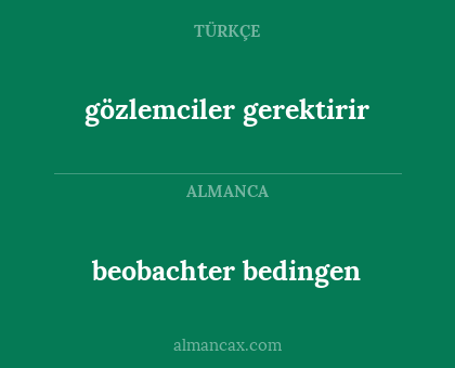 beobachter bedingen - gözlemciler gerektirir