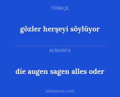 die augen sagen alles oder - gözler herşeyi söylüyor