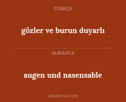 gözler ve burun duyarlı - augen und nasensable