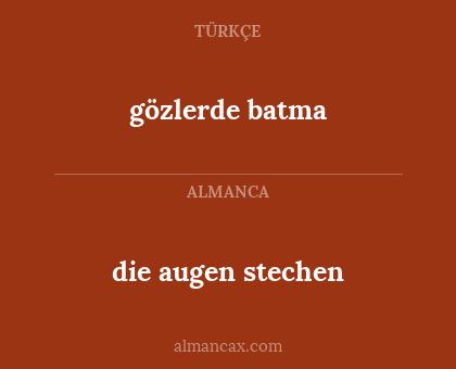 die augen stechen - gözlerde batma
