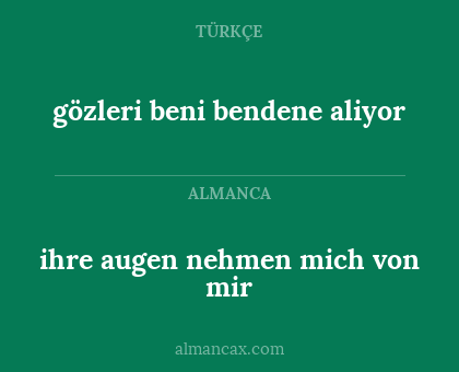 gözleri beni bendene aliyor - ihre augen nehmen mich von mir