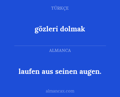 gözleri dolmak - laufen aus seinen augen.