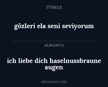 ich liebe dich haselnussbraune augen - gözleri ela seni seviyorum