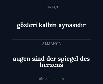 gözleri kalbin aynasıdır - augen sind der spiegel des herzens