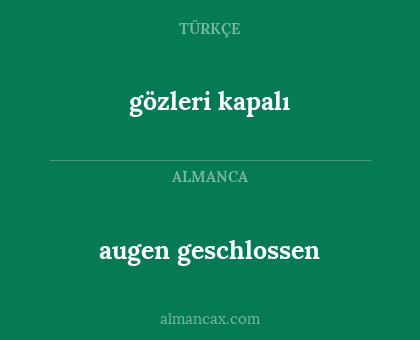 gözleri kapalı - augen geschlossen