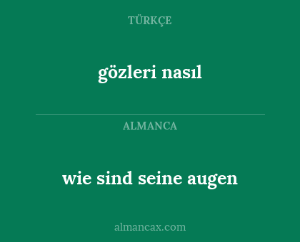 gözleri nasıl - wie sind seine augen