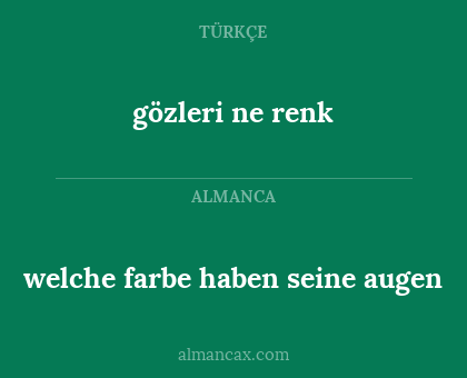 welche farbe haben seine augen - gözleri ne renk