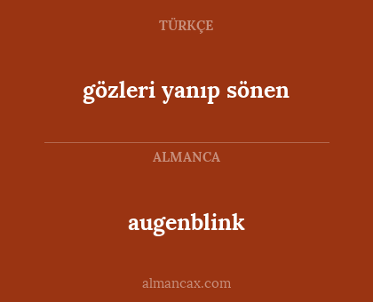 augenblink - gözleri yanıp sönen