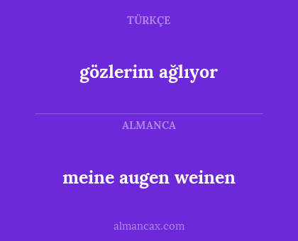 meine augen weinen - gözlerim ağlıyor