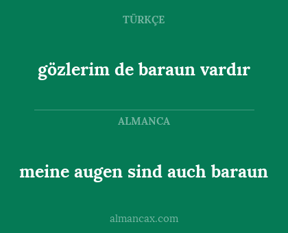 meine augen sind auch baraun - gözlerim de baraun vardır