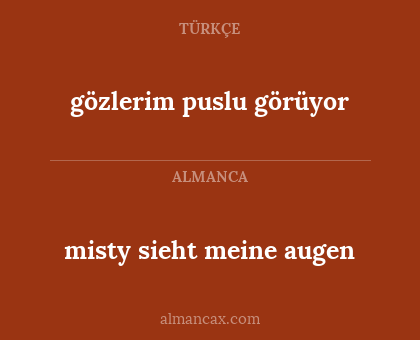 misty sieht meine augen - gözlerim puslu görüyor