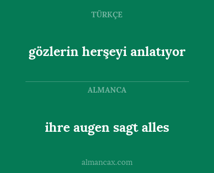 gözlerin herşeyi anlatıyor - ihre augen sagt alles