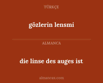 die linse des auges ist - gözlerin lensmi