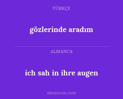 ich sah in ihre augen - gözlerinde aradım