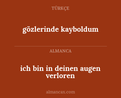 gözlerinde kayboldum - ich bin in deinen augen verloren