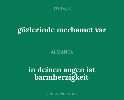 in deinen augen ist barmherzigkeit - gözlerinde merhamet var