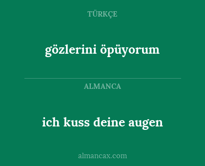gözlerini öpüyorum - ich kuss deine augen