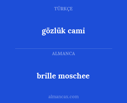 brille moschee - gözlük cami