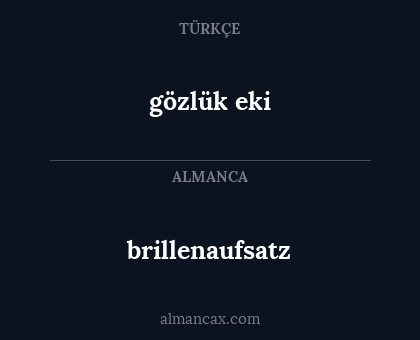brillenaufsatz - gözlük eki