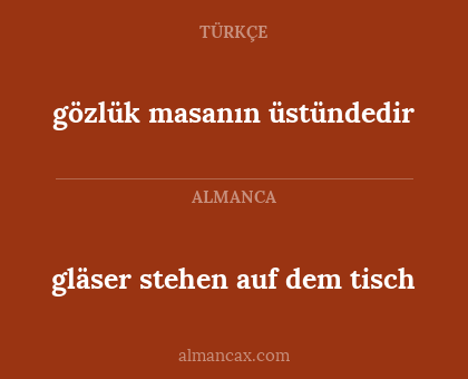 gözlük masanın üstündedir - gläser stehen auf dem tisch