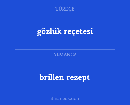 brillen rezept - gözlük reçetesi