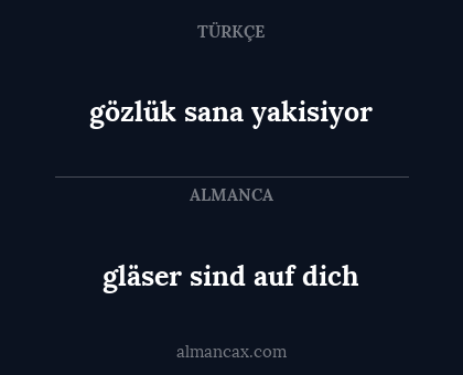 gläser sind auf dich - gözlük sana yakisiyor