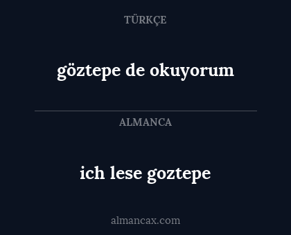 ich lese goztepe - göztepe de okuyorum