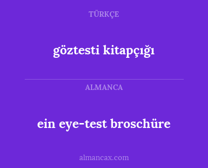göztesti kitapçığı - ein eye-test broschüre