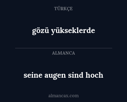 gözü yükseklerde - seine augen sind hoch