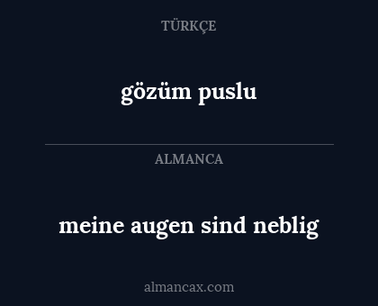 meine augen sind neblig - gözüm puslu