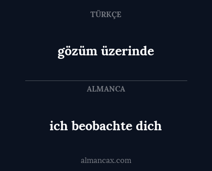 gözüm üzerinde - ich beobachte dich