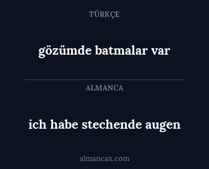 gözümde batmalar var - ich habe stechende augen