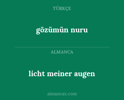 licht meiner augen - gözümün nuru