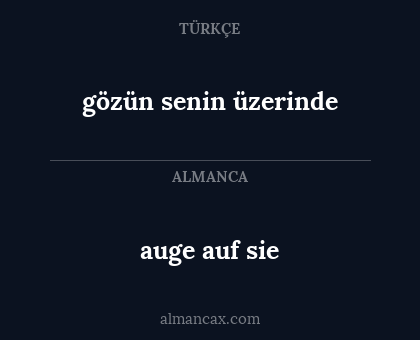 gözün senin üzerinde - auge auf sie