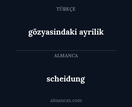 gözyasindaki ayrilik - scheidung
