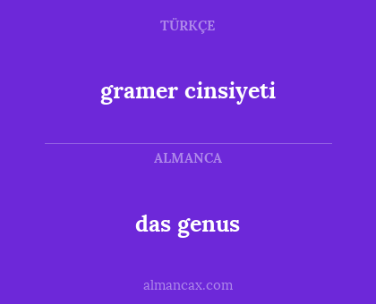 das genus - gramer cinsiyeti