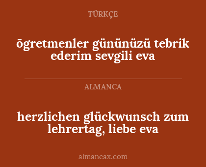 herzlichen glückwunsch zum lehrertag, liebe eva - õgretmenler gününüzü tebrik ederim sevgili eva