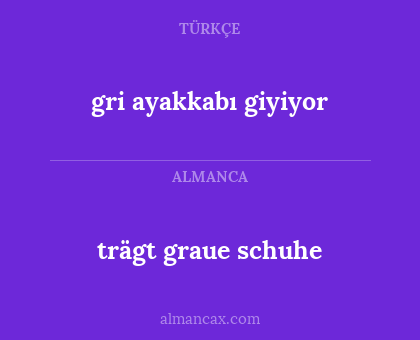trägt graue schuhe - gri ayakkabı giyiyor