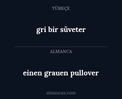 gri bir süveter - einen grauen pullover