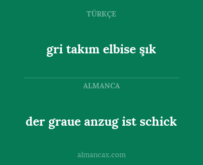 gri takım elbise şık - der graue anzug ist schick