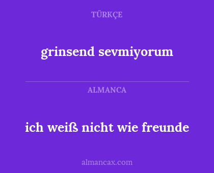 ich weiß nicht wie freunde - grinsend sevmiyorum
