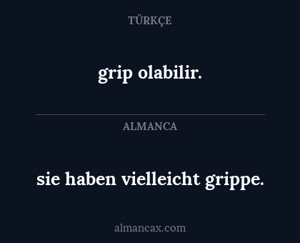 grip olabilir. - sie haben vielleicht grippe.