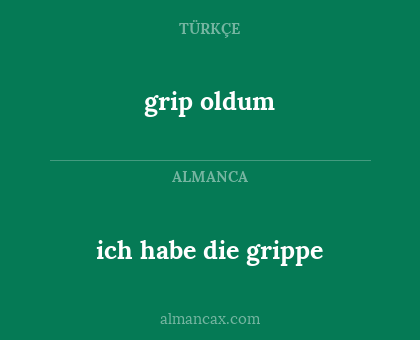 grip oldum - ich habe die grippe